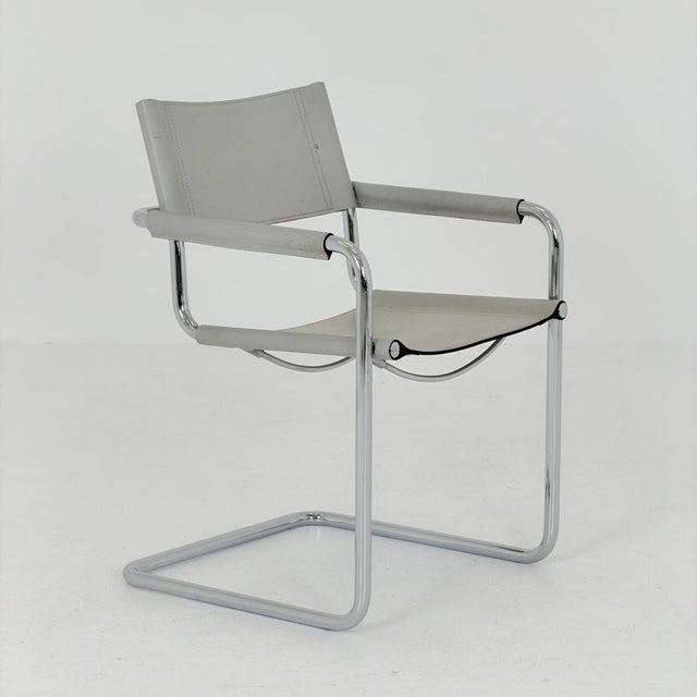 1 of 3 mid century matteo grassi mg5 cantilever armchair by mart stam, italy, 1980s – model b34, grey leather a stunning...
