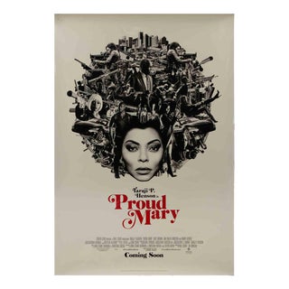 Proud Mary Movie Poster in Monochrome Collage, Italy, 2018 For Sale