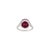 Art Deco Ruby Solitaire Ring With Diamond in 925 Sterling Silver - Size 6.5 For Sale - Image 3 of 12