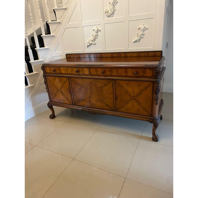 Carved Burr Walnut Sideboard by Maple and Co., 1920s For Sale - Image 14 of 18