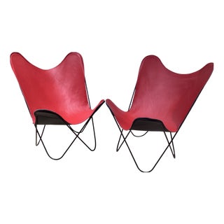 Butterfly Tripolina Chairs in Full Grain Leather, 2000s, Set of 2 For Sale