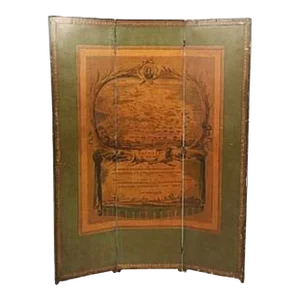 1920's Folding Screen Depicting French Military Battle