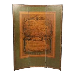 Vintage French Three-Panel Folding Screen – Battle of Rocroi, C. 1920s For Sale