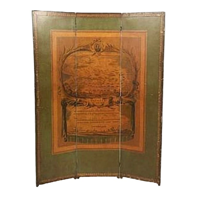 Vintage French Three-Panel Folding Screen – Battle of Rocroi, C. 1920s For Sale