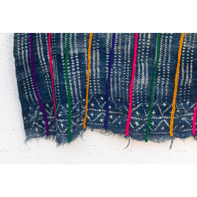 Tuareg Twilight Indigo Mud Cloth Throw For Sale - Image 4 of 5