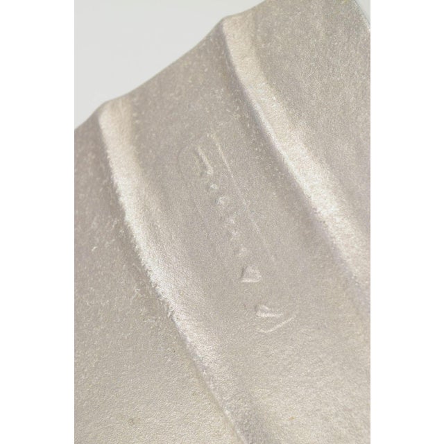 1980s Brutalist Aluminium Vase with Asymmetrical Form from Pascal Mourgue, 1980s For Sale - Image 5 of 6