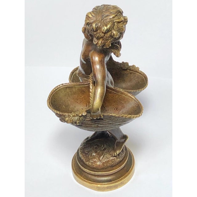 French 19th Century French Bronze Flower Girl Sculpture by Auguste Moreau For Sale - Image 3 of 11
