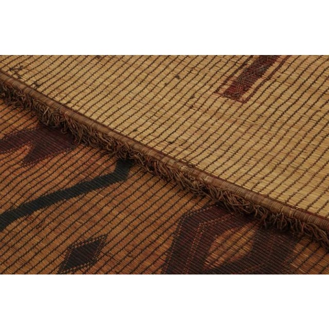 Vintage Tuareg Mat, Golden Brown With Bold Tribal Geometric Motifs - Rug & Kilim For Sale In New York - Image 6 of 6
