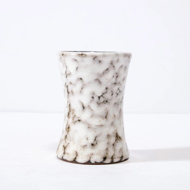 Mid-Century Modern Mid-Century Modernist White and Earth Toned Ceramic Vase For Sale - Image 3 of 13