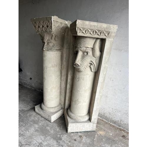Sculptural Plaster Columns from Walter De Buck, Set of 2 For Sale - Image 6 of 12