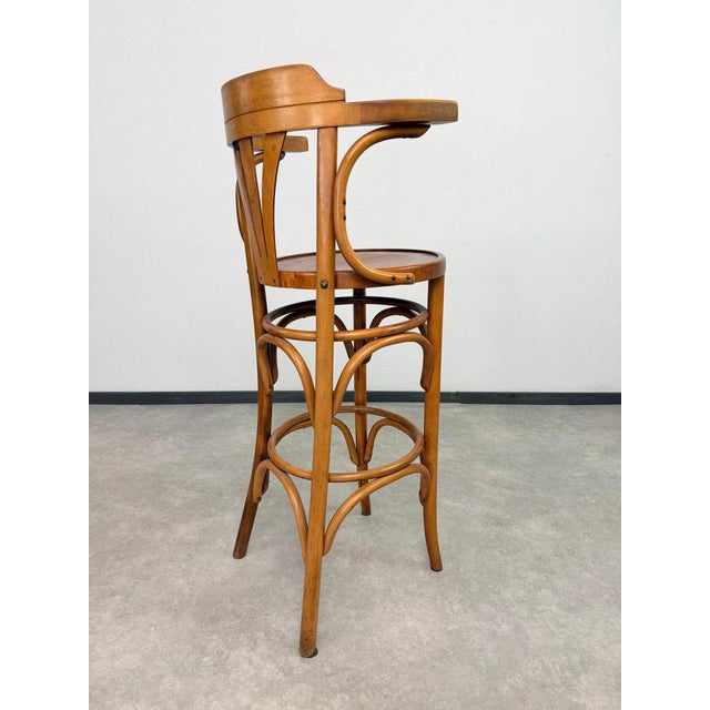 Bentwood Bar Stool with Armrest, 1940s For Sale - Image 13 of 14