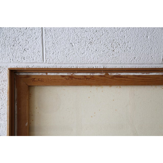 Wood Mel Smilow White Abstract Grid Oil on Canvas Assemblage 1988 For Sale - Image 7 of 8