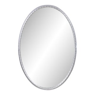 Laid Rope Silver Oval Mirror For Sale