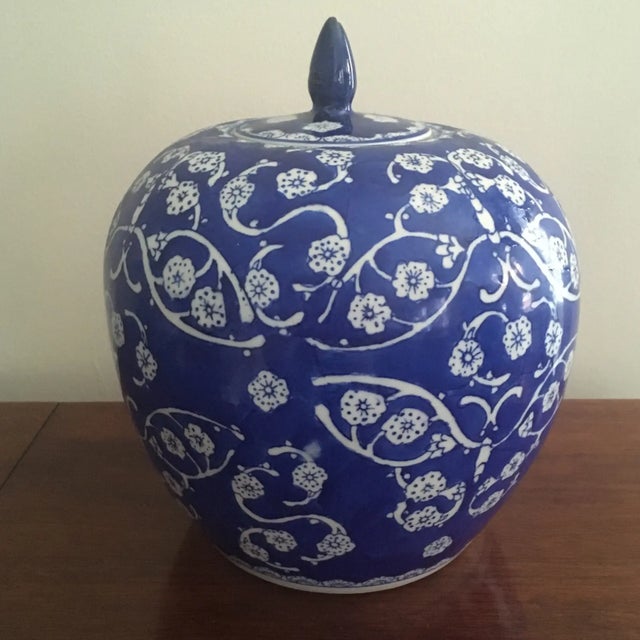 2000 - 2009 Blue & White Chinoiserie Ginger Jar For Sale - Image 5 of 5