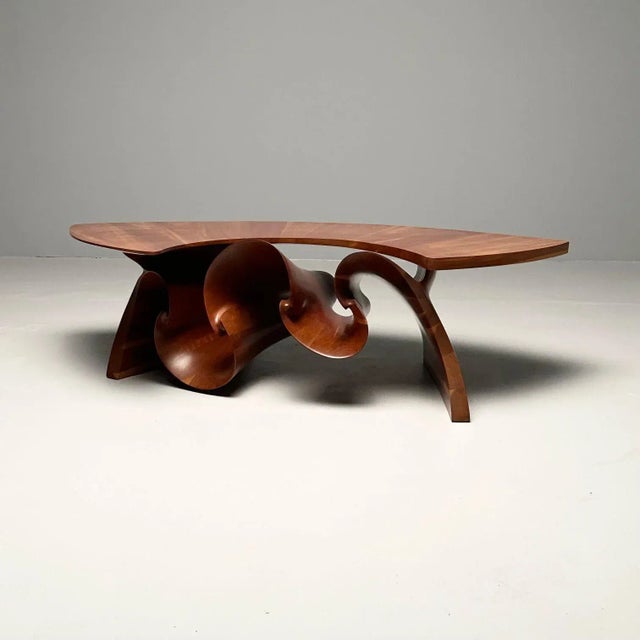 Peter Michael Adams, Mid-Century, Sculptural Coffee Table, Walnut, Usa, 1970s For Sale - Image 9 of 12