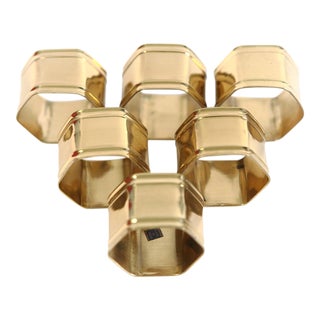 Brass Napkin Rings - Set of 6 For Sale
