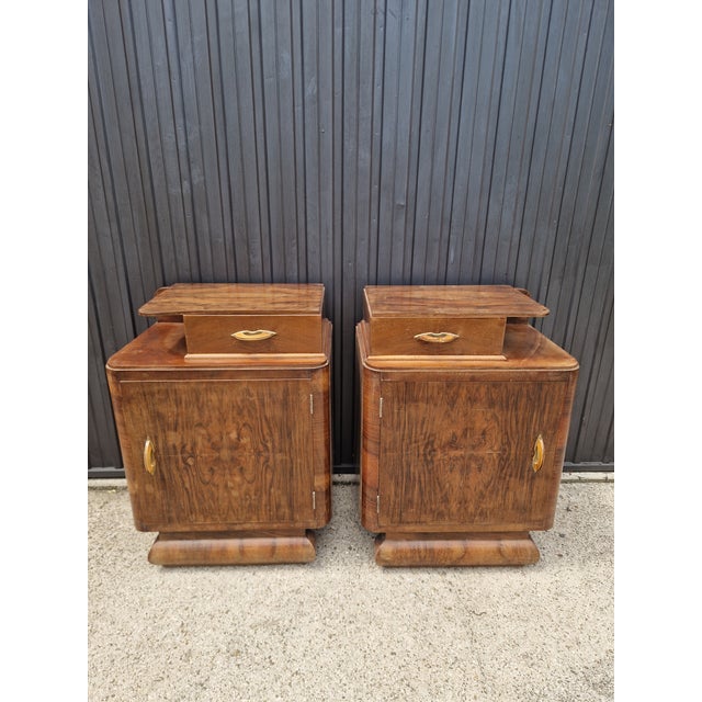 Vintage Art Deco Bedside Tables, 1930s, Set of 2 For Sale - Image 17 of 18