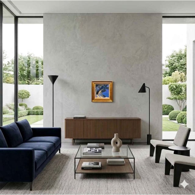 Roger Muhl -Abstract Coastline Landscape at Spring -Oil painting French Expressionist - Oil painting on Canvas - Signed...