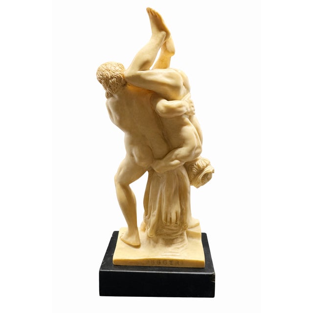 A sculptural mid-century Italian alabaster work depicting Hercules and Diomedes, executed by Gino Ruggeri after the...