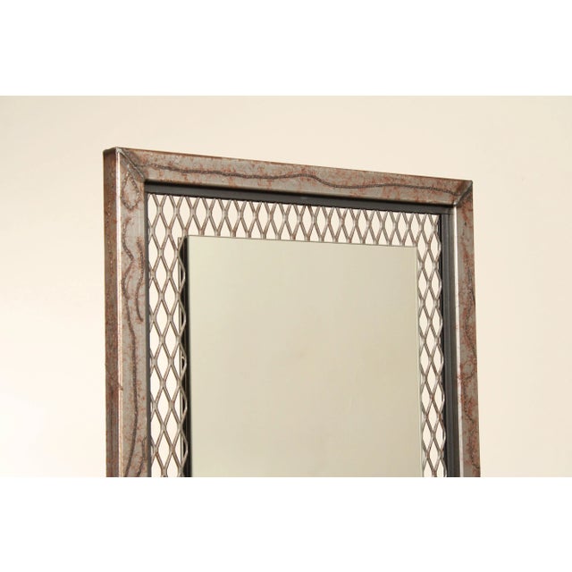 Unusual Custom Crafted Brutalist Steel Double Sided Dressing Mirror For Sale - Image 4 of 12