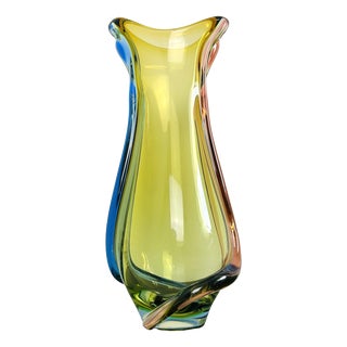 Vintage Romana Free-Blown Art Glass Vase by Hana Machovská for Mstišov, Czechoslovakia, 1960 For Sale