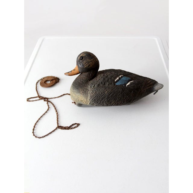 Farmhouse Vintage 1970s Victor Mallard Hen Duck Decoy With Weight For Sale - Image 3 of 14