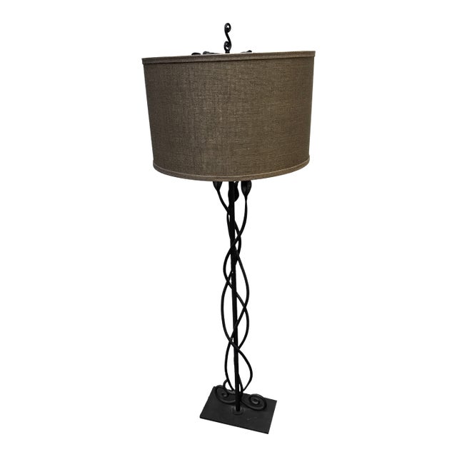 Pottery Barn Sabina Wrought Iron Figural Floor Lamp For Sale