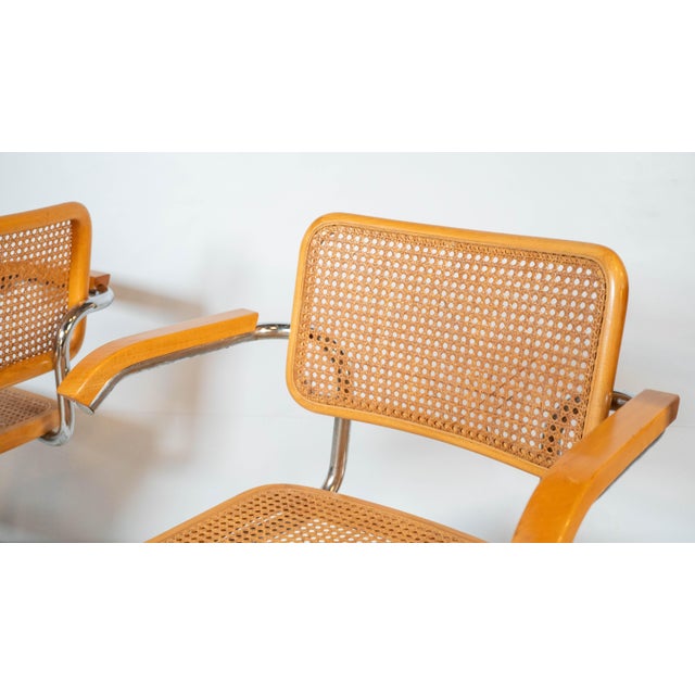 Wood 1970s Vintage Marcel Breuer Attributed Cesca Armchairs - Set of 4 For Sale - Image 7 of 12