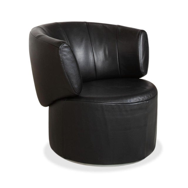 Set of Model 684 Lounge Chair and Ottoman in Black Leather from Rolf Benz For Sale - Image 6 of 17