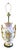 Antique Pink, White, Pastel Colored Urn Form Lamp, With Gold Highlights For Sale