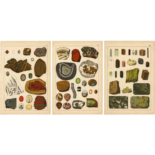Dr. Gustav Adolph Kenngott, Mineralogy Quartz, Agate & Tourmaline, 1888, Chromolithographs, Set of 3 For Sale - Image 13 of 13