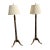 Early 20th Century Pair of Chinoiserie Floor Lamps With Silk Shades For Sale