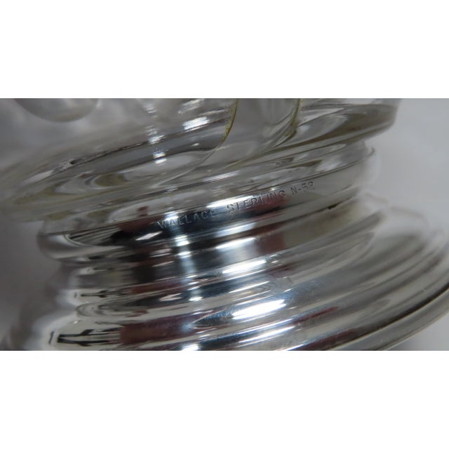 Transparent Vintage Sterling Silver & Hand Cut Crystal Condiment Set For Sale - Image 8 of 13