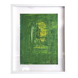 Cove XIV White Framed Abstract Green Painting For Sale