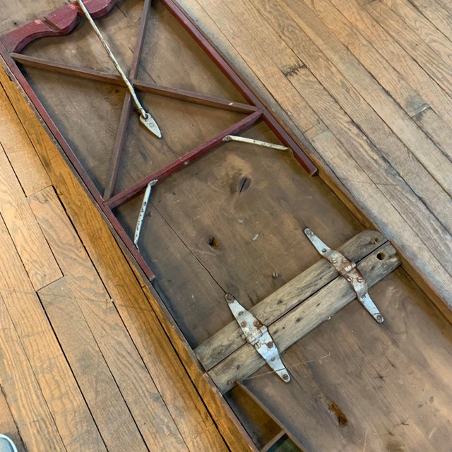Rare Nine Foot Antique Handmade Wooden Folding Wallpaper Table For Sale - Image 4 of 10