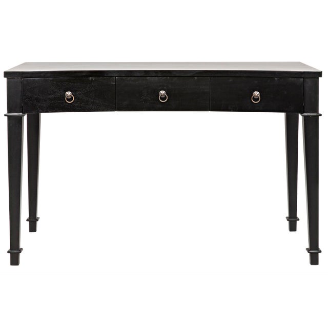 Curba Desk, Hand Rubbed Black For Sale - Image 12 of 12