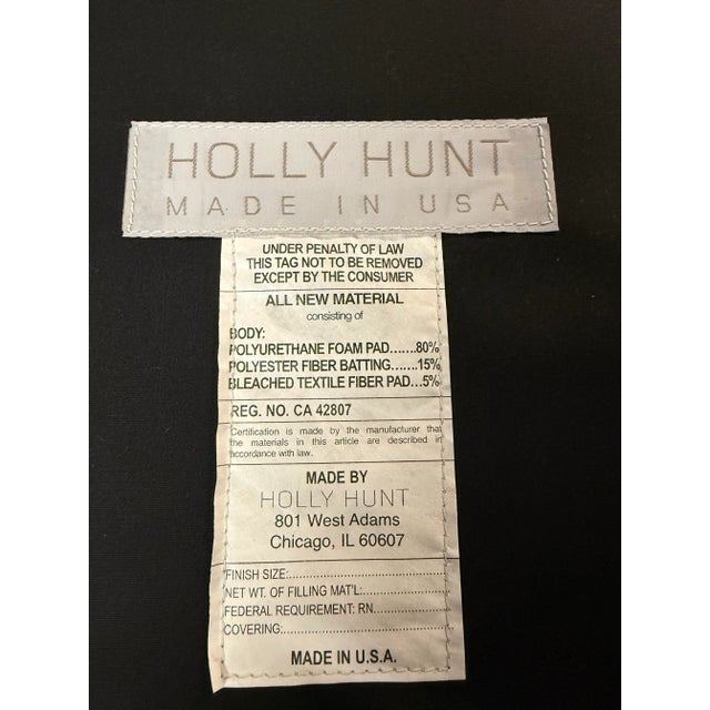Holly Hunt Darder Leather Contemporary Wingback Chairs and Ottoman For Sale - Image 9 of 9