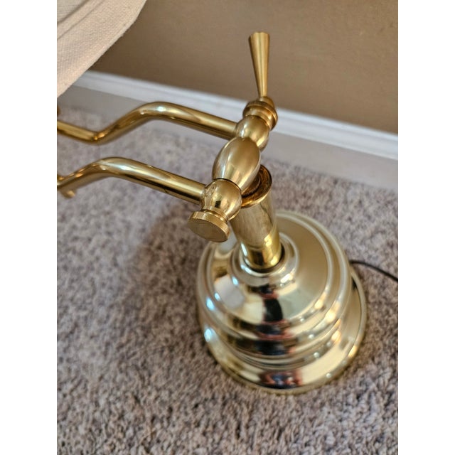 Vintage Wescal Brass Adjustable Table Lamp For Sale - Image 4 of 10