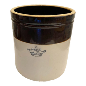 Vintage 3-Gallon Blue Crown Crock – Ransbottom Brothers Stoneware, Farmhouse Kitchen, Pickling Crock, Rustic Decor