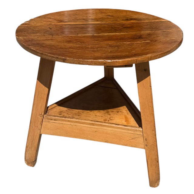 Rustic Antique English Country Rustic Pine Cricket Table For Sale - Image 3 of 4
