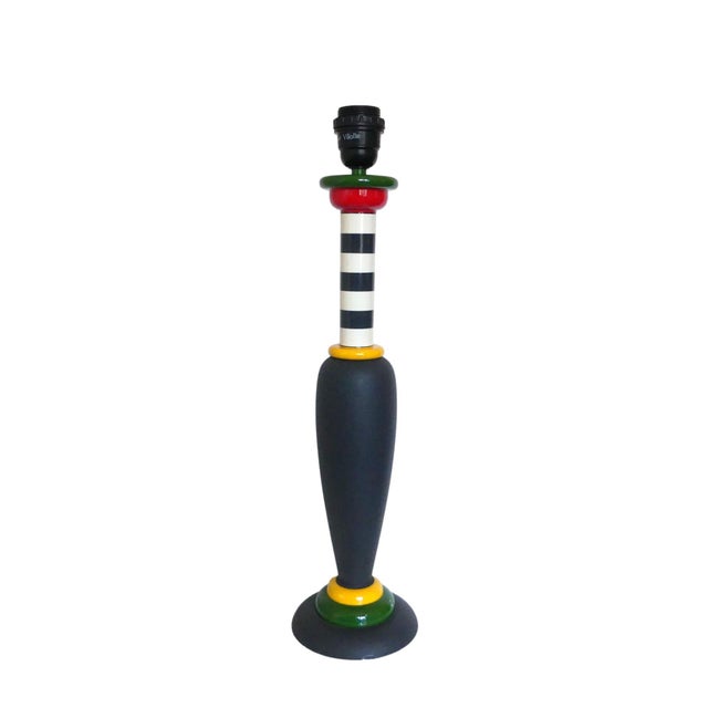 Black Postmodern French Table Lamp by Olivier Villatte, 1980s For Sale - Image 8 of 8