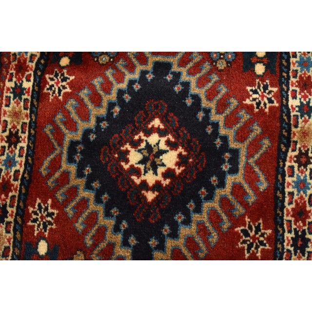 Vintage Yalameh Rug 5' X 6'5'' Multicolor Wool Tribal Hand-Knotted Carpet For Sale In Philadelphia - Image 6 of 11