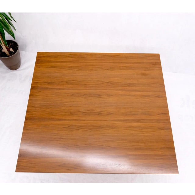 Wood Large Modern Studio Square Walnut Pyramid Shape Base Dining Conference Table For Sale - Image 7 of 13