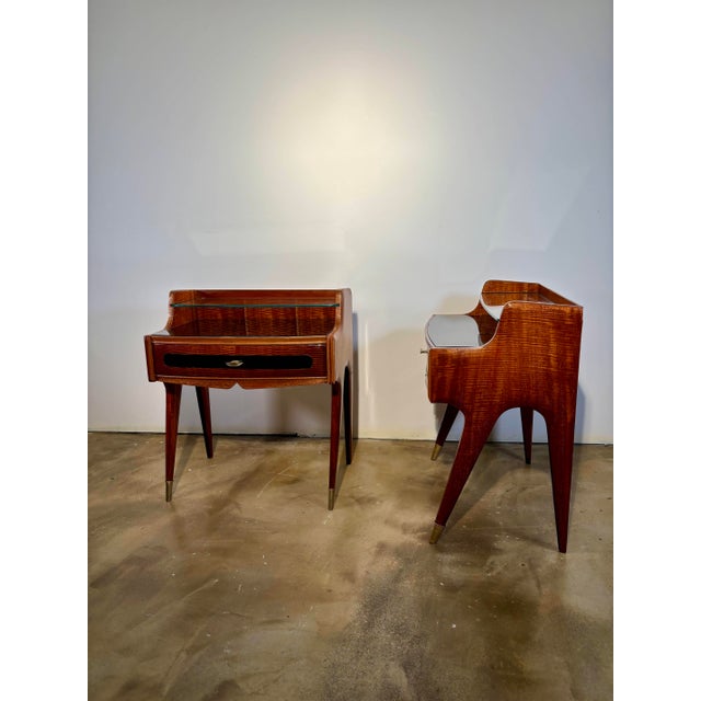 Bedside Tables in the style of Paolo Buffa, Milan, Italy, 1960, Set of 2 For Sale - Image 11 of 17