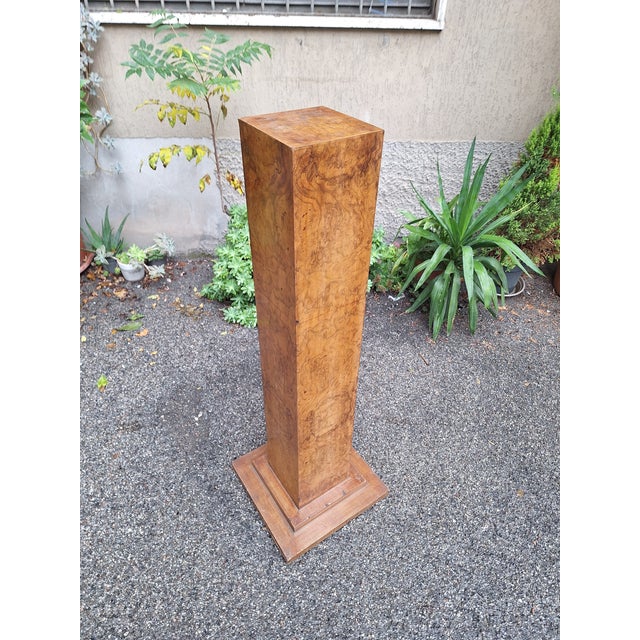 Art Deco Display Column in Walnut Burl, 1940s For Sale - Image 3 of 9