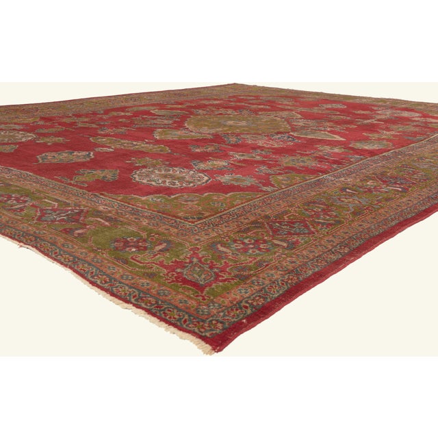 79827 Antique Persian Sultanabad Rug, 10'07 x 13'09. The Ruby Garden: A Late 19th Century Persian Sultanabad Masterpiece...
