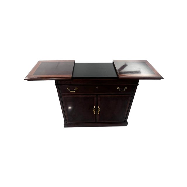 Traditional Late 20th Century Drexel Mahogany Expandable Server Cabinet For Sale - Image 3 of 14