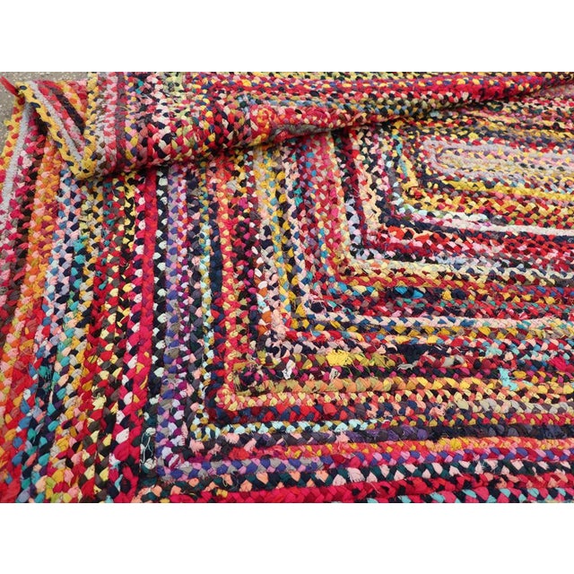 Raspberry Red Galerie Shabab Collection Mid-20th Century Handmade American Braided Accent Rug For Sale - Image 8 of 8