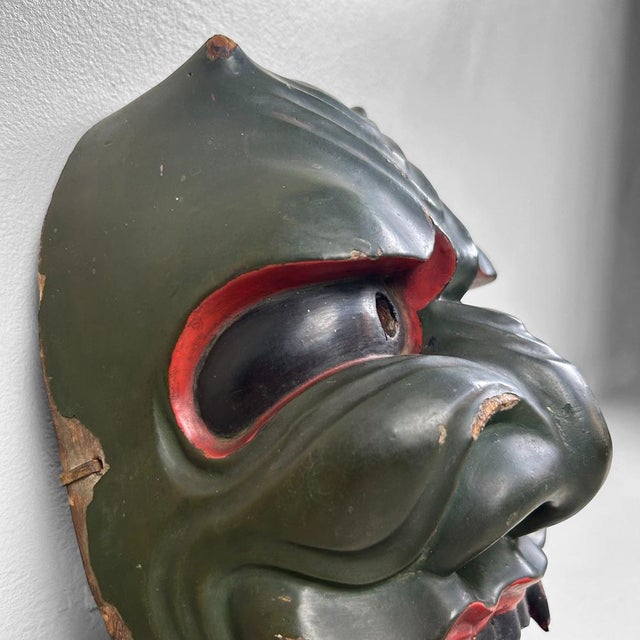Antique Japanese Noh Theater Mask For Sale - Image 16 of 18