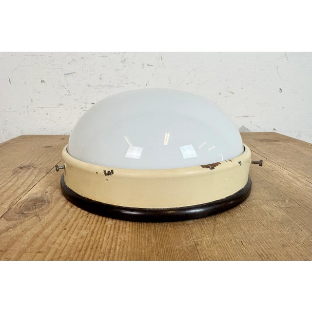 Industrial Bakelite Wall Light with Milk Glass, 1950s For Sale - Image 4 of 12